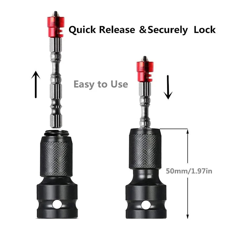 Impact Wrench Drill Adapter 1 2 4 Hex Converter Socket Extension Bit Qme