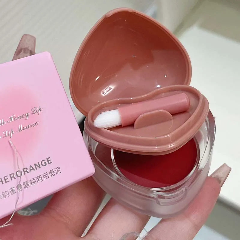 HERORANGE Lip Cheek Dual-purpose Mud Lipstick Natural All-match Matte Qme