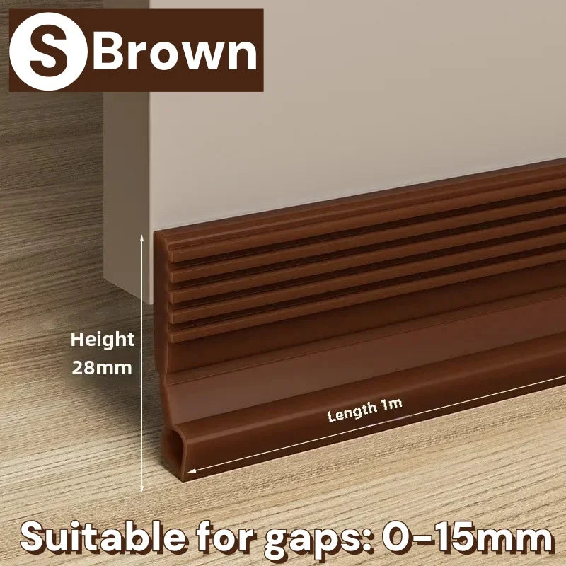 1M Door Sealing Strip Windproof Soundproof Waterproof Barriers for Doors Windows Insect Proof Filling Strip for Door Bottom Gap Qme Brwon S