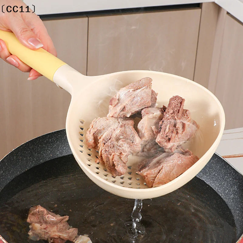 2in1 Soup Ladle Colander Big Heat Resistant Kitchen Strainer Qme