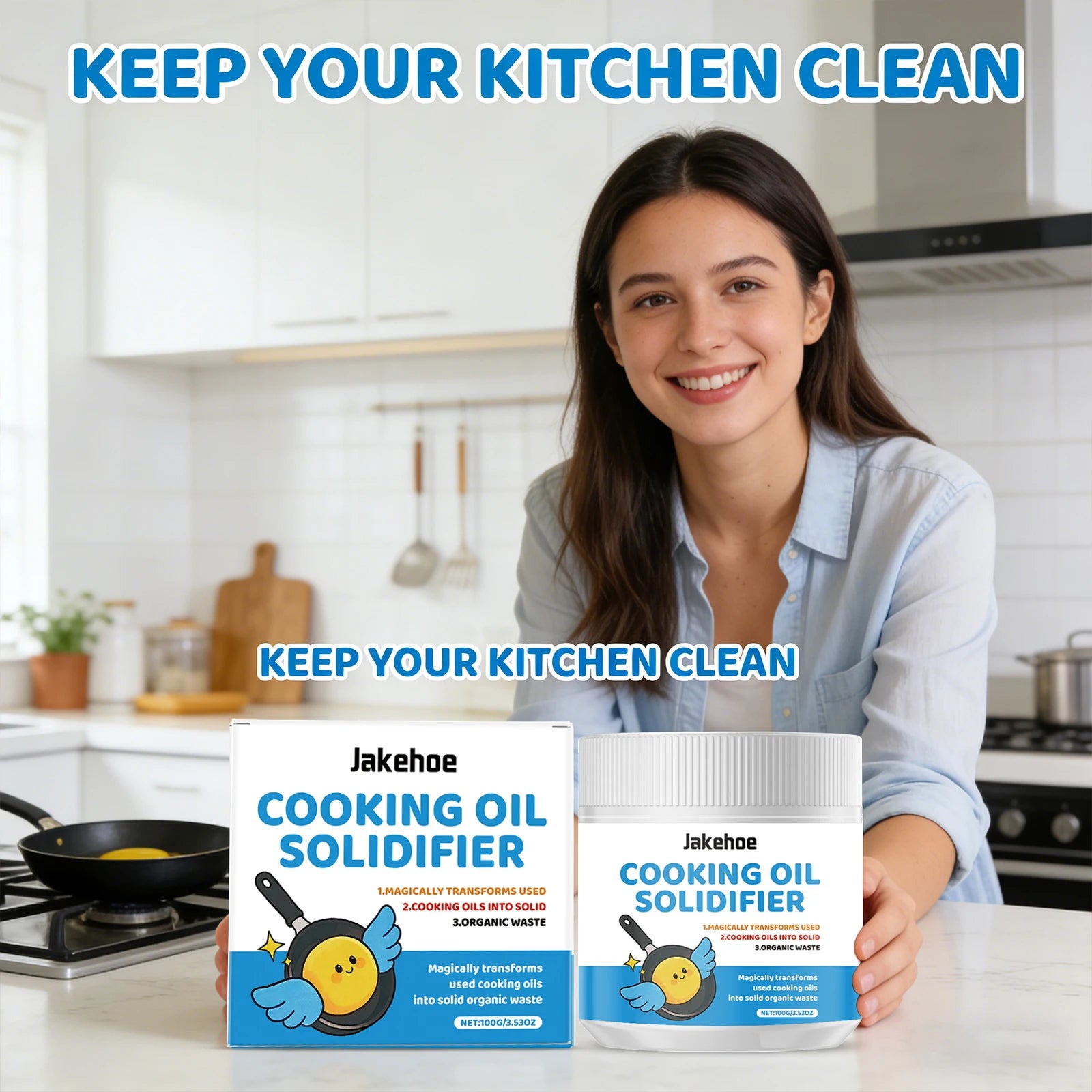 Waste Oil Coagulant Easily Solidify Kitchen Waste Oil Non-irritating Environmentally Friendly Kitchen Waste Oil Treatment Agent Qme