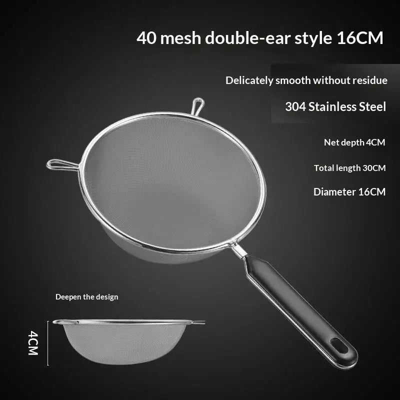 Rgonomic Kitchen Strainer Christmas Recipes Non-slip Handle Hook Qme G