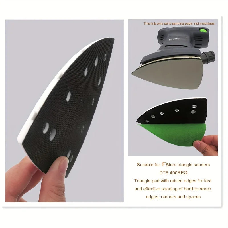 Triangle sanding pad, dust-free replacement backboard, used for sanding machines Qme