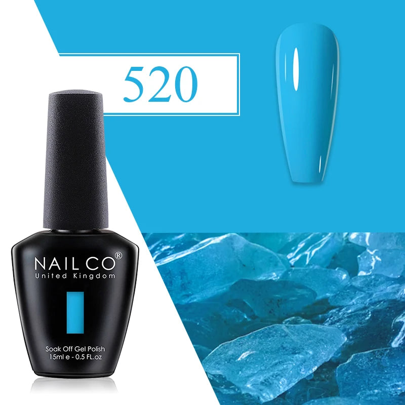 Nailco Jelly Gel Nail Polish Transparent Varnishes 44 Colors Red Pink