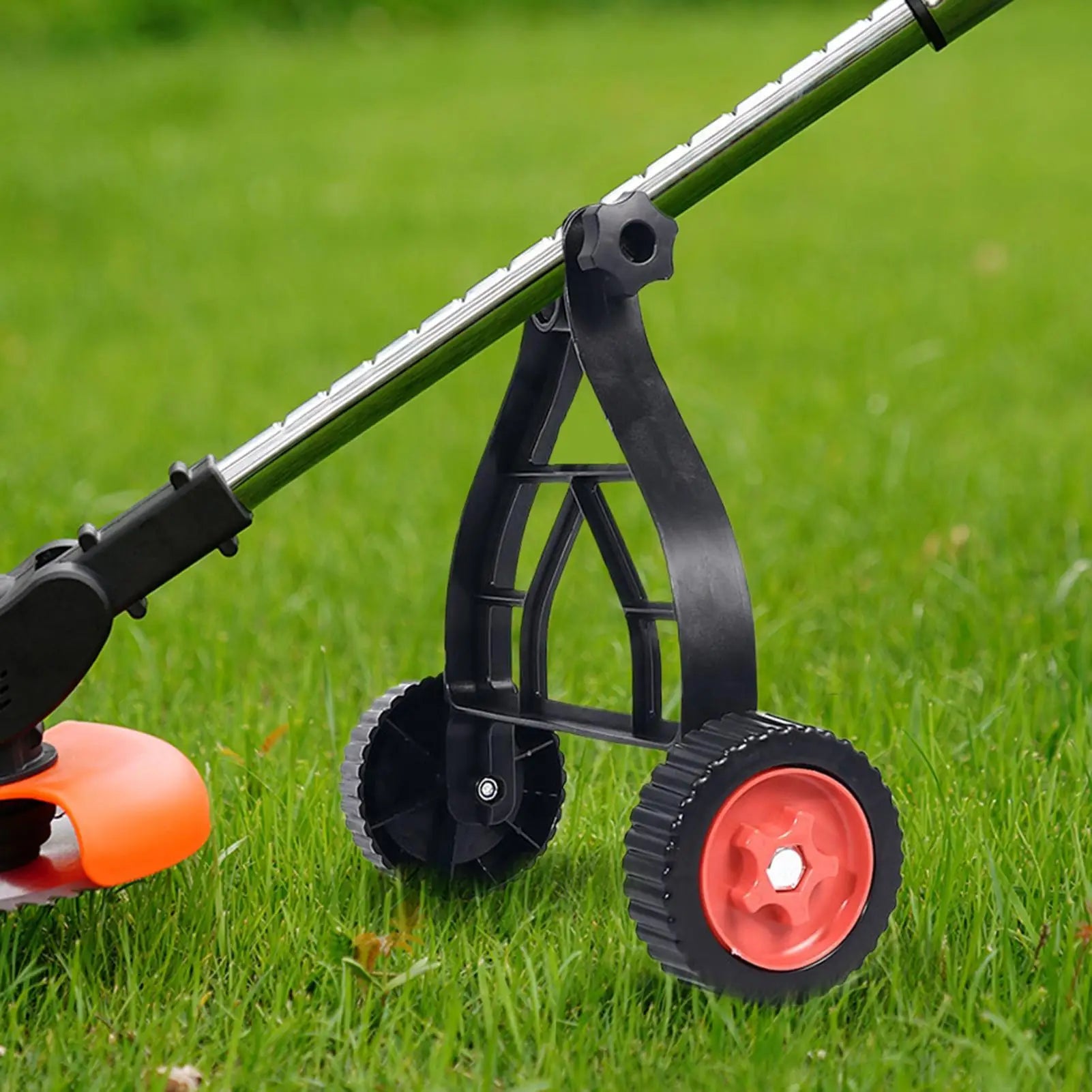 Adjustable String Trimmer Support Wheels Push Lawn Mower Stand Qme