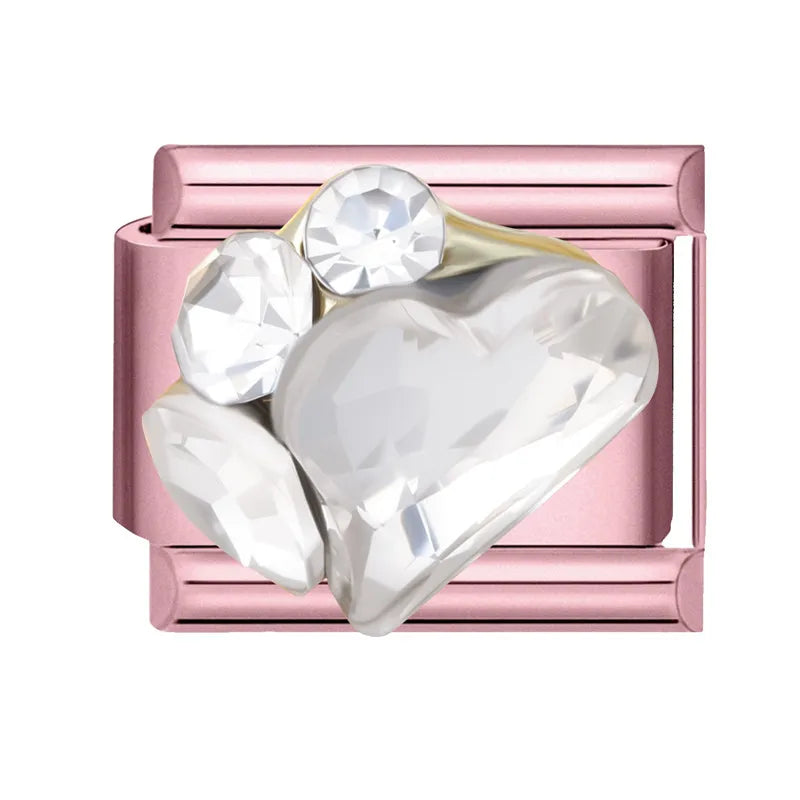 Wholeasle Shiny Round Zircon Bow Beautiful Stars Italian Charm Links