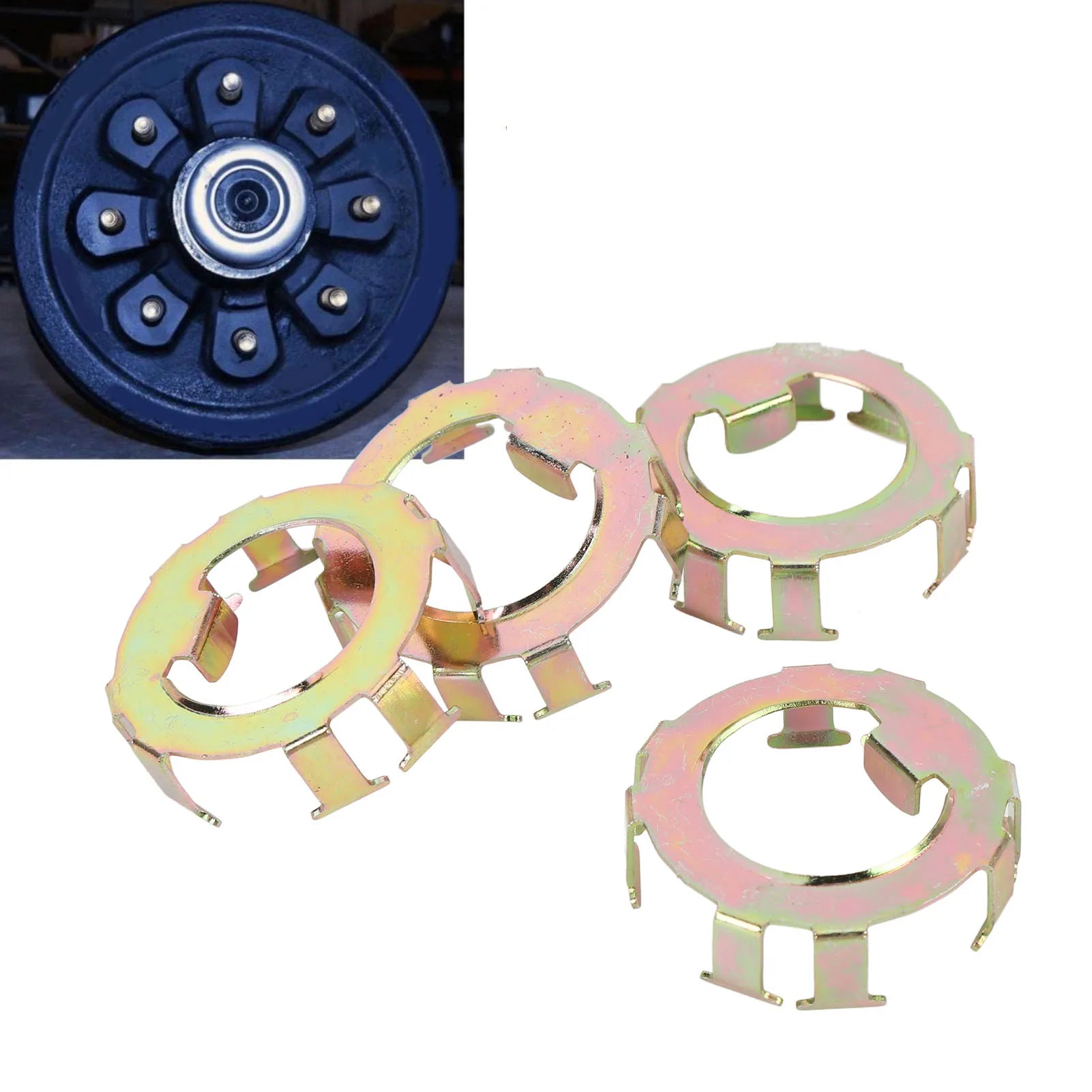 4Pcs Trailer Spindle Nut Retainer Metal Secure Fixation Wheel Spindle Nut Retainer Replacement for EZ-Lube Jam Nut Qme