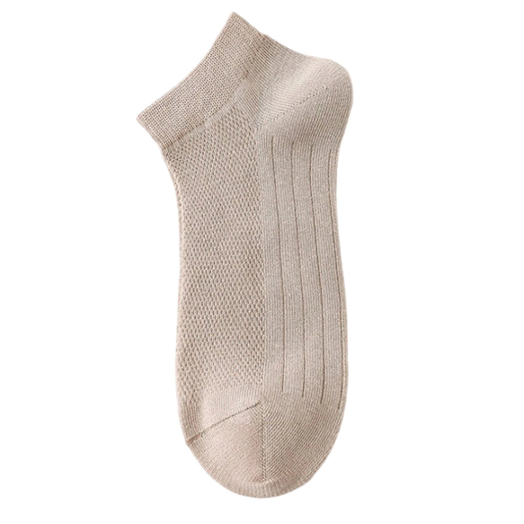 Men's Summer Breathable Sweat Absorbing Thin Mesh Sports Socks Solid Color Casual Elastic Soft and Comfortable Low Cut Socks Qme