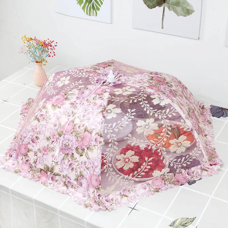 Portable Umbrella Style Food Cover Anti Mosquito Meal Cover Lace Table Home Using Food Cover Kitchen Gadgets Cooking Tools Qme