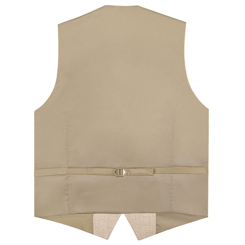 Men's Solid Formal Suit Vest – V-Neck Adjustable Back Belt Button Closure, for Weddings, Business and Casual Occasions Qme
