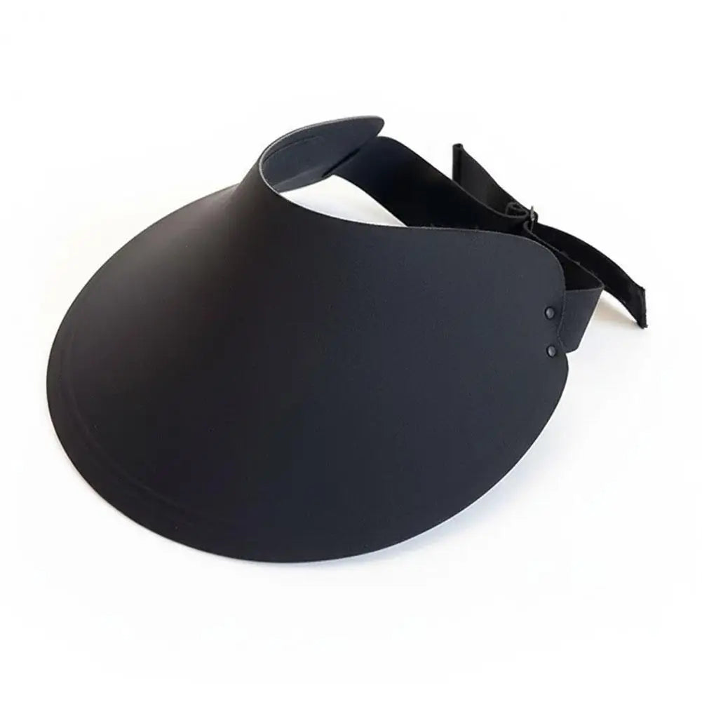 Seamless Wide Visor Brim Hat Sun UV Protection Empty Casual Fashion Qme Black One Size
