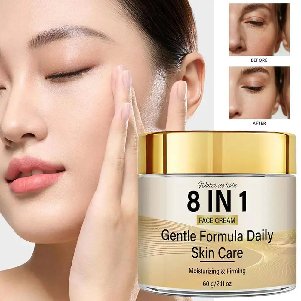 8-in-1 Face Cream Retinol Collagen Vitamin C E. Kojiic Glutathione Niacinamide Hyaluronic Acid. Moisturizing Firming. 60g. Qme