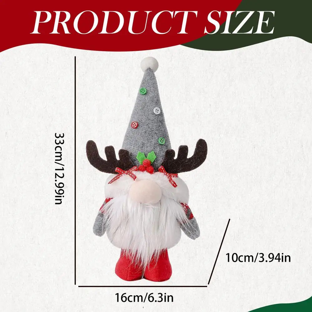 Christmas Gnomes Decorations Figurines Antlers Small Cute Holiday Qme 01 China Mainland