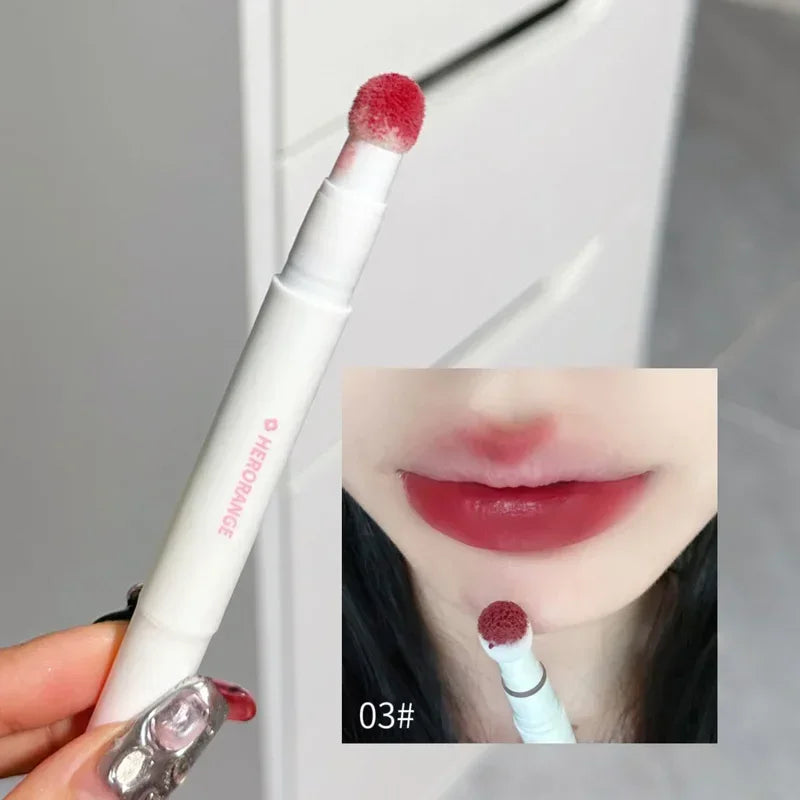Liquid Lipstick With Cushion Applicator Velvet Matte Lip Gloss Moisturizing Creamy Soft Liquid Blush Lip Stick Multi-uses Makeup Qme 03