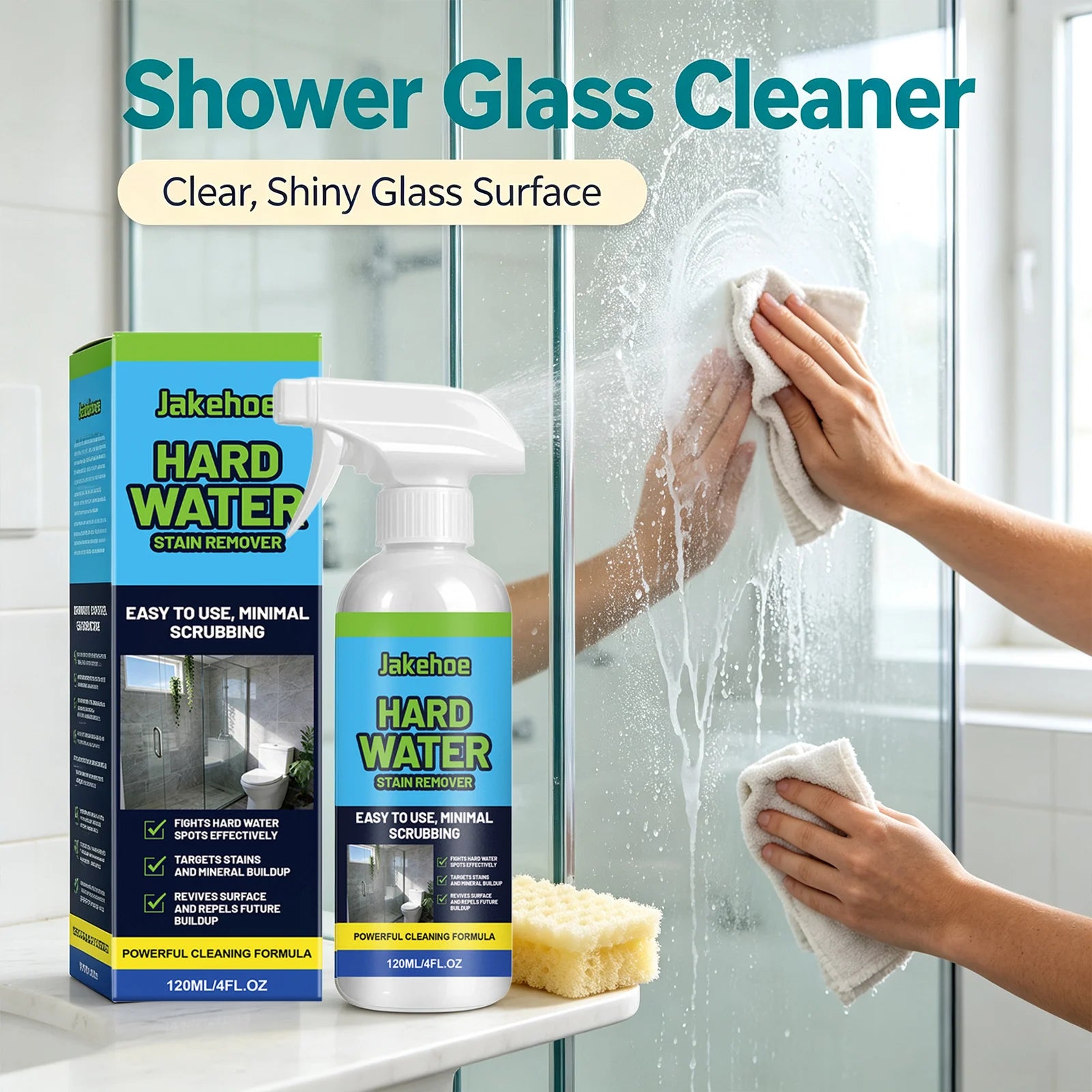 Scale Cleaning Spray Dissolve Limescale Water Spots & Mineral Buildup Remove Yellow Restore Glass Luster Household Glass Cleaner Qme