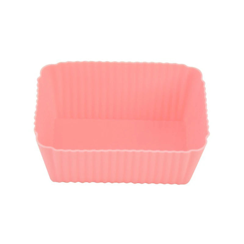 CC115 Silicone Cake Mold Rectang Muffin Cupcake Baking Molds Reusable Qme Pink