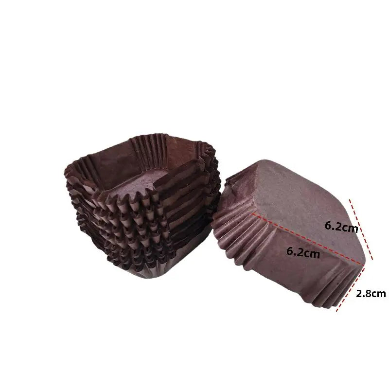 100/250Pcs Paper Holder Square Paper Liner Medium Size 45/50/55/62mm Paper Tray Oil Proof Cup Qme 250pcs 62mm Coffee