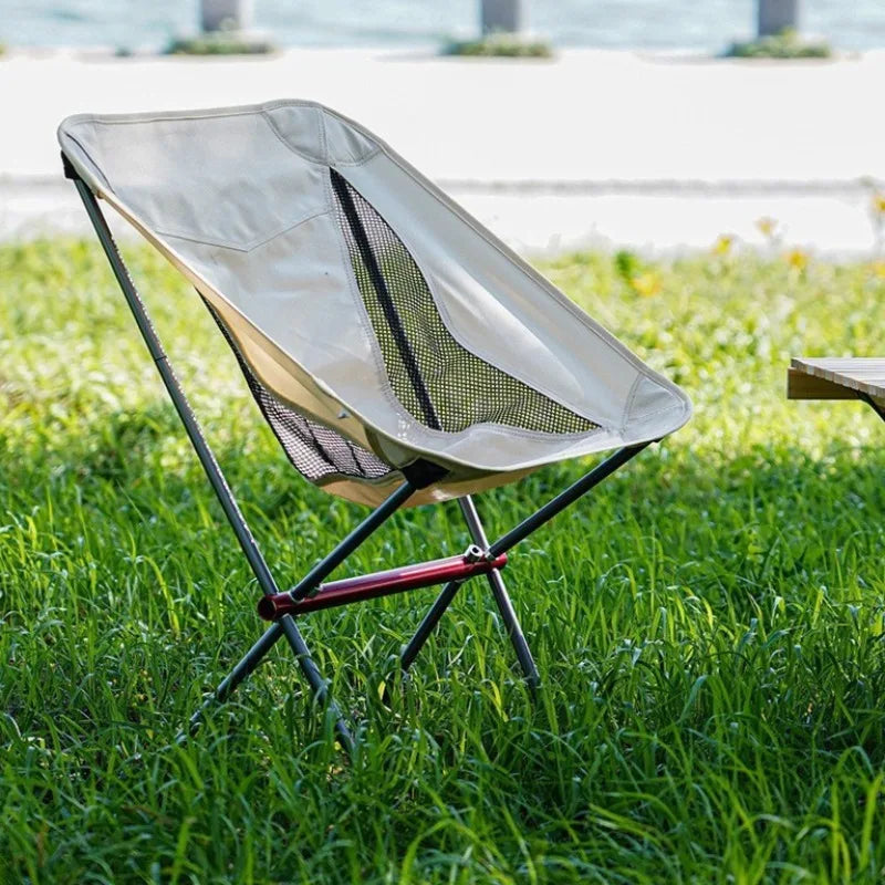 Portable Aluminum Alloy Moon Chair Outdoor Dining Camping Leisure Qme