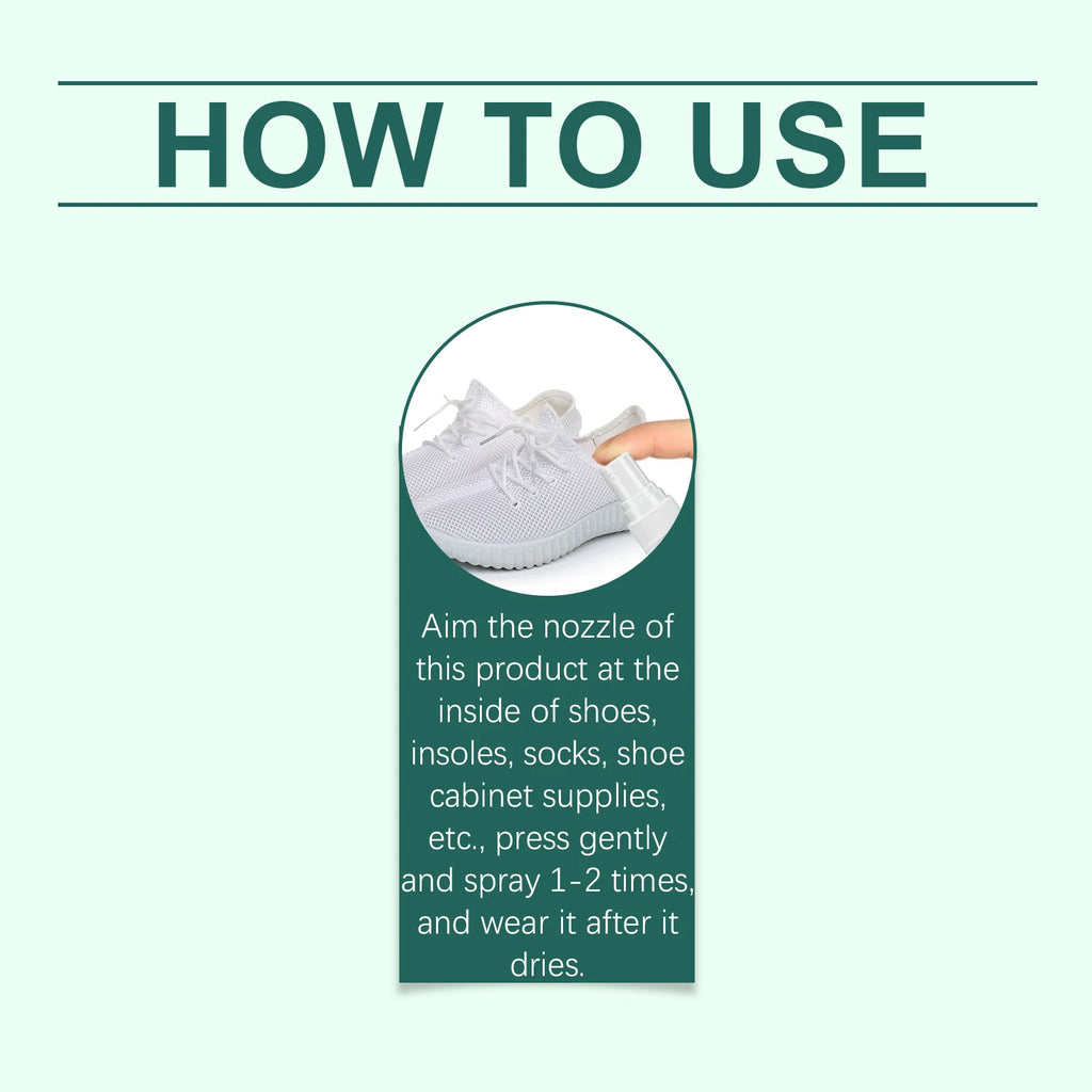 Shoes Deodorizing Spray Quickly Eliminate Odor Long Lasting Fragrance Refreshing Effective Antibacterial Shoe and Sock Deodorant Qme