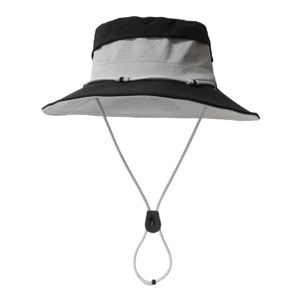 Sweet Color Blocking Sun Protection Bucket Hat Adjustable Visor Sunscreen Fisherman Hat Quick Drying Korean Style Sun Hat Hiking Qme Grey Black