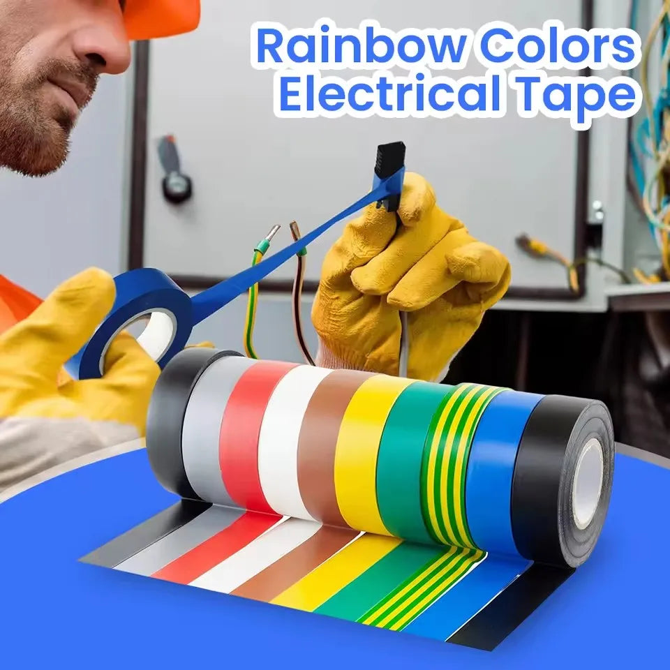 PVC colored electrical tape is waterproof, flame-retardant, insulated, and environmentally friendly Qme