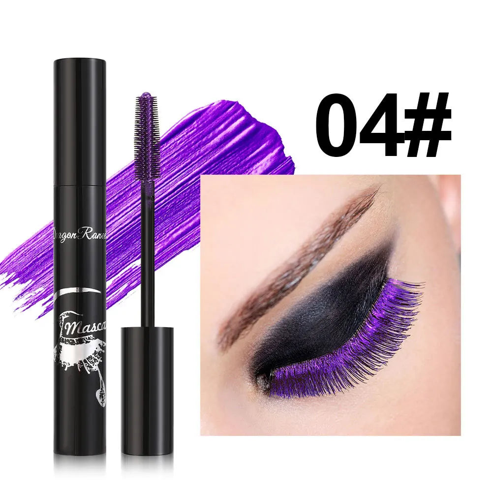 Colorful Volume Mascara Lasting Styling Waterproof Quick Dry Blue Purple Curling Lengthen Long Eyelash Silk Extension Cream Qme 04
