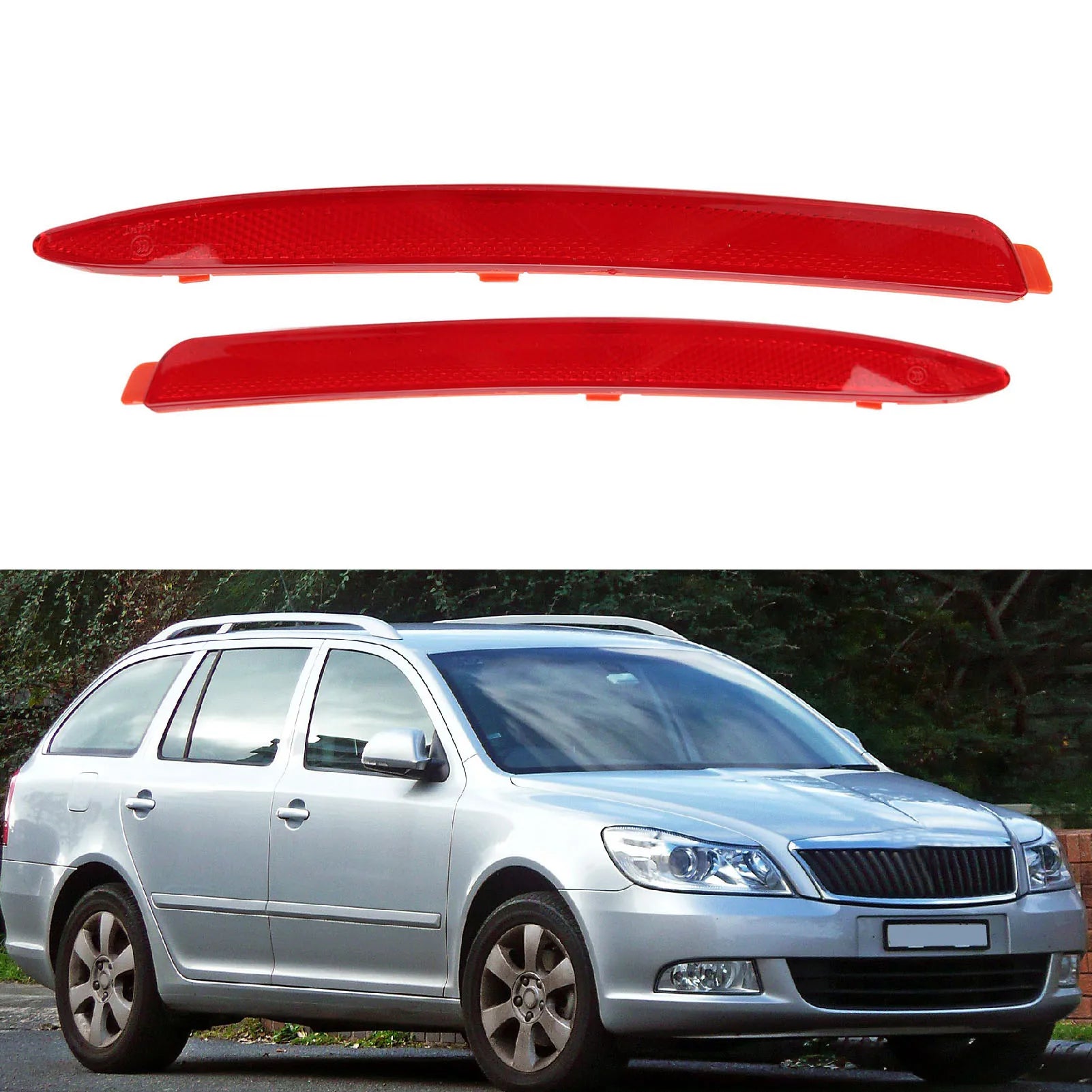 1Z0945106A Rear Bumper Reflector Left Right 1Z0945105A Replacement for 1z Facelift 2009‑2012 Bumper Reflector Qme