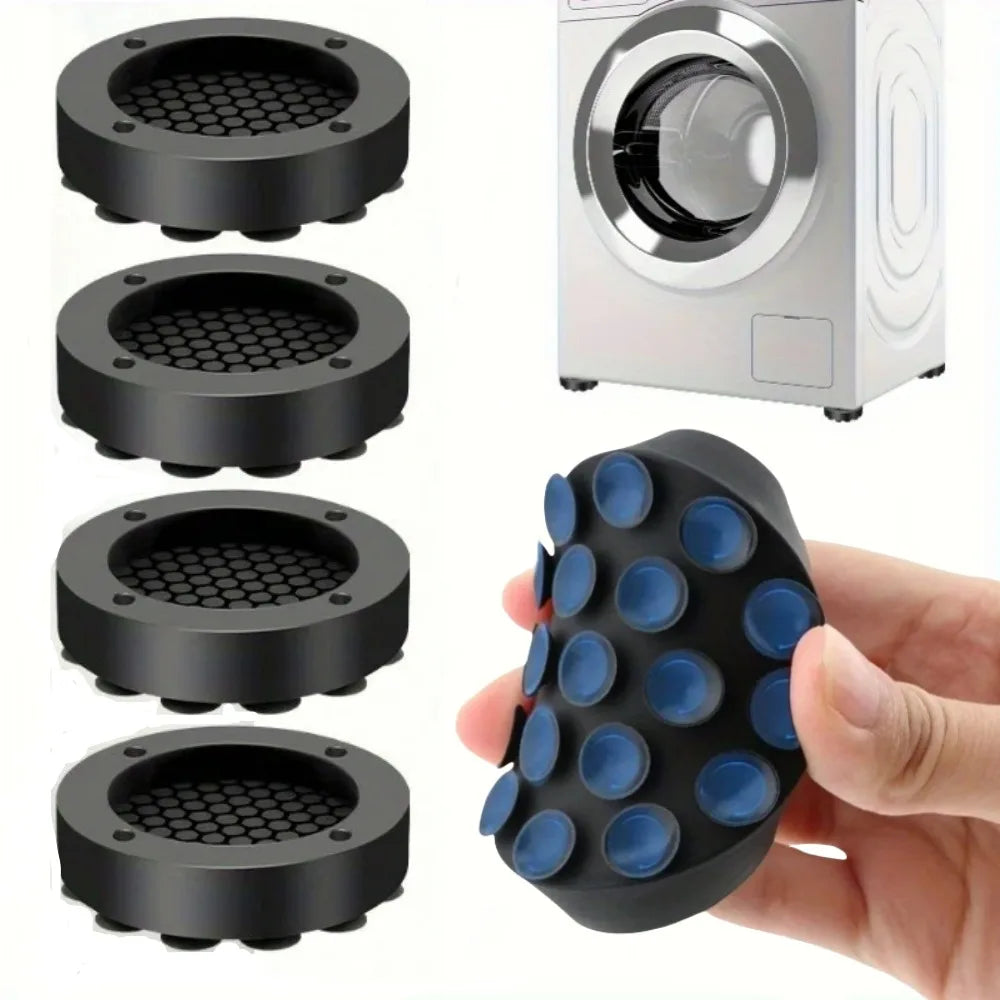4pcs Washing Machine Anti Slip Rubber Feet Pads Suction Cup Fixed Anti Vibration Pads Washing Machine Refrigerator Lifting Base Qme