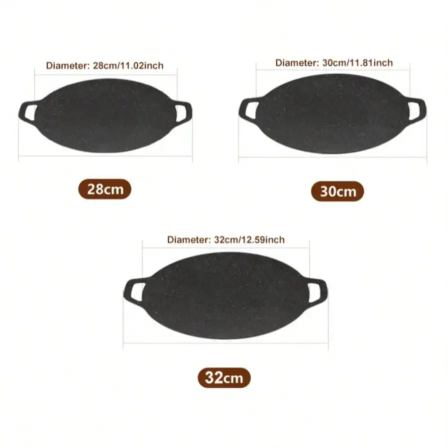 Non Stick Barbecue Baking Tray Thick Korean Black Vermiculite Coated Qme