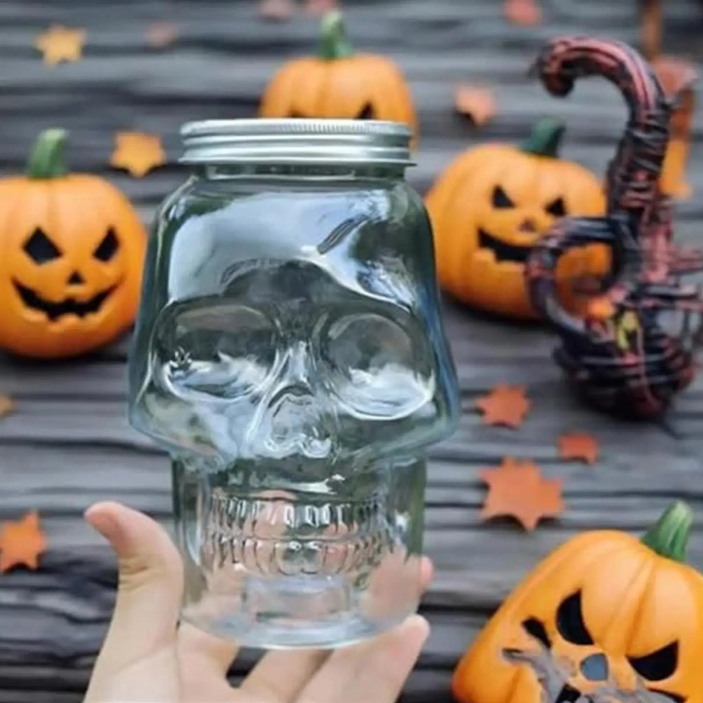 Unique Skull Jars Reusable Spooky Decor with Lid Skull Salt Container for Home Bathroom Picnic Tabletop Baking Dining Qme