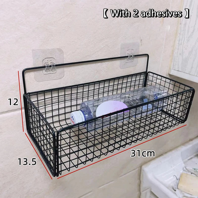 Kitchen And Bathroom Storage Rack No Drilling Required Wall-Mounted Storage Rack Qme A5
