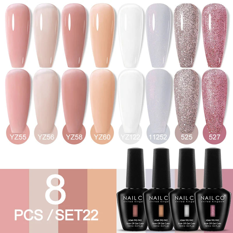 NAILCO Sparkly Rose Red Purple Gel Nail Polish Art Vernis Nails Qme NC-ZB-8H-ZH22