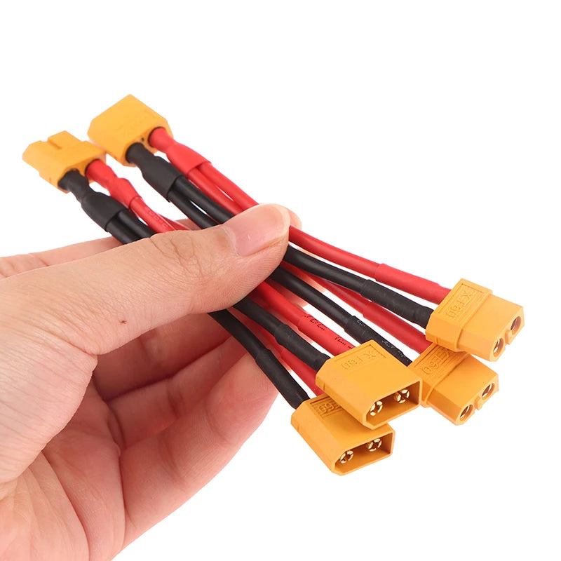 Male Female Cable Dual Extension Y Splitter 3-Way 14AWG Silicone Wire Qme