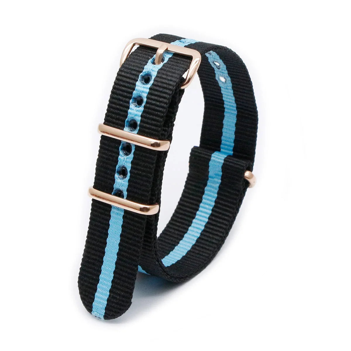 Luxury Nylon Watch Band Rose Gold Metal Buckle Durable Sweatproof Watch Strap 18/20/22/24MM Fashion Wristband For Men Women Qme