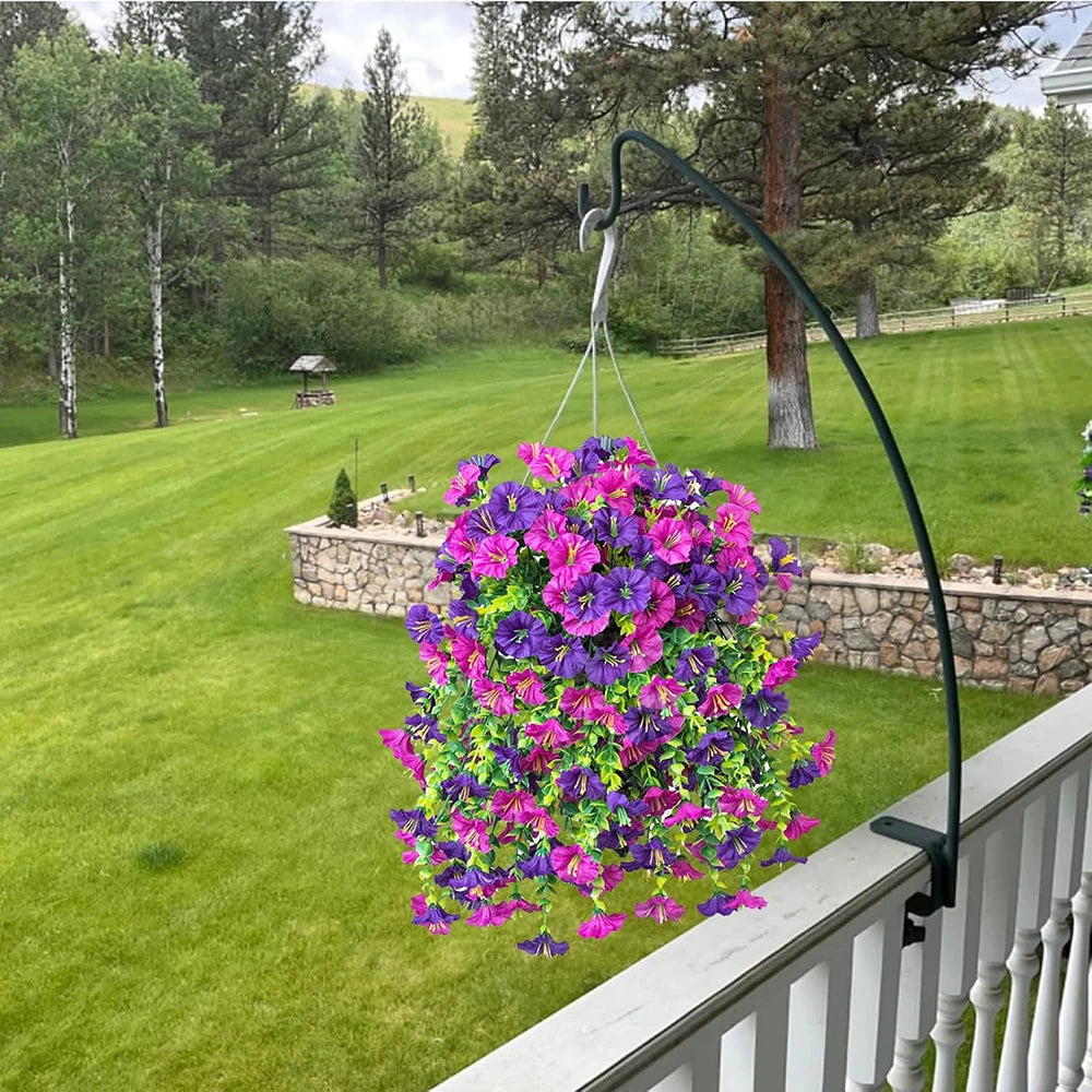 Outdoor courtyard simulation flower eucalyptus morning glory silk flower home wedding decoration wall hanging rattan flower vine Qme