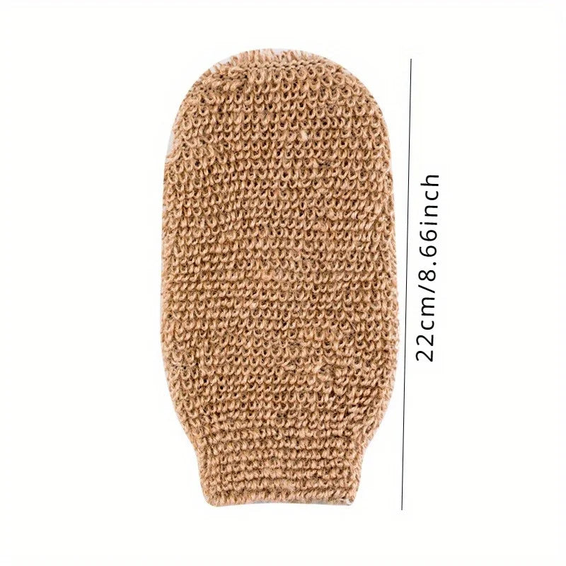 Natural Yellow Bath Gloves and Towels for Body Cleansing and Exfoliating Qme