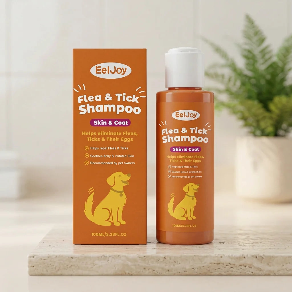 Dog Flea & Tick Shampoo Moisturizing Eliminating Fleas Relieve Itching Soothing Skin Long Lasting Fragrance Pet Grooming Shampoo Qme