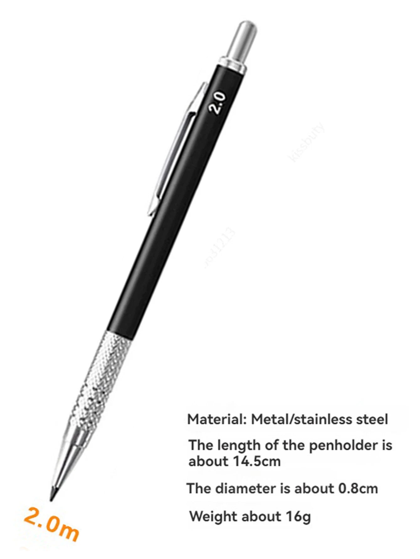 Metal Mechanical Pencil Large capacity Lead And Refills Set 0.3, 0.5, 0.7, 0.9 2.0 Mechanical Pencils for Drawing Sketching Qme 2.0mm pen