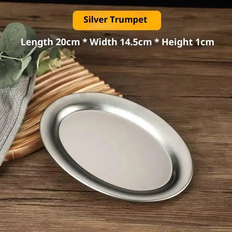 Stainless Steel Oval Fish Plates Household Food Dinner Steamed Qme S