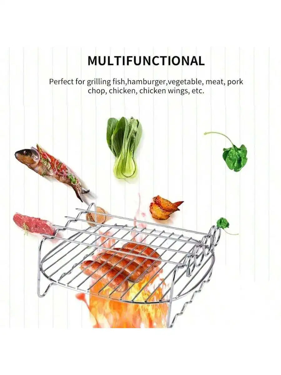 Stainless Steel Air Fryer Holder Equipped 4 Baking Needles Qme