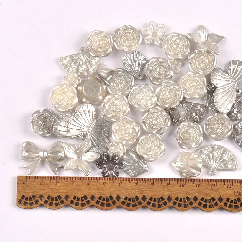 50g 1-4cm 8Colors Flower/Mermaid Mixed Resin Cabochons Embellishments Flatback DIY Crafts Making Jewerly Handmade Decor c4121 Qme 7
