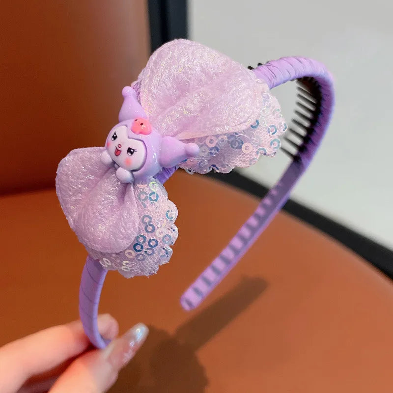 Hello Kitty Kuromi Hair Accessories Adorable Cute Headbands Versatile Qme 5