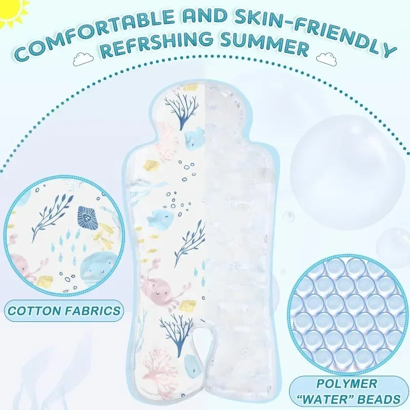 Stroller Cooling Pad Foldable Breathable Car Seat Liner Cotton Summer Travel Newborn Baby for Car Seat Stroller Outdoor Use Qme