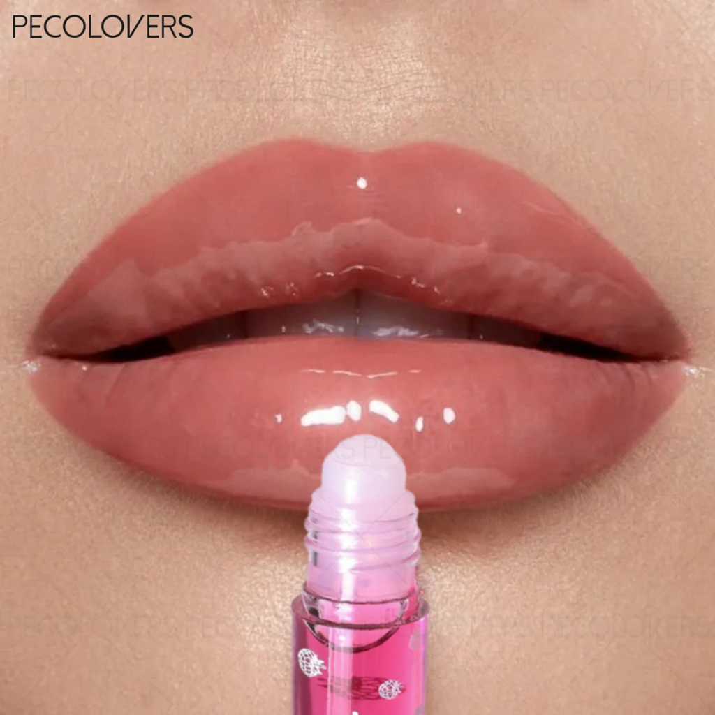 Transparent Fruit Flavor Roll-on Lip Oil Mirror Shine Glass Look Mini Qme