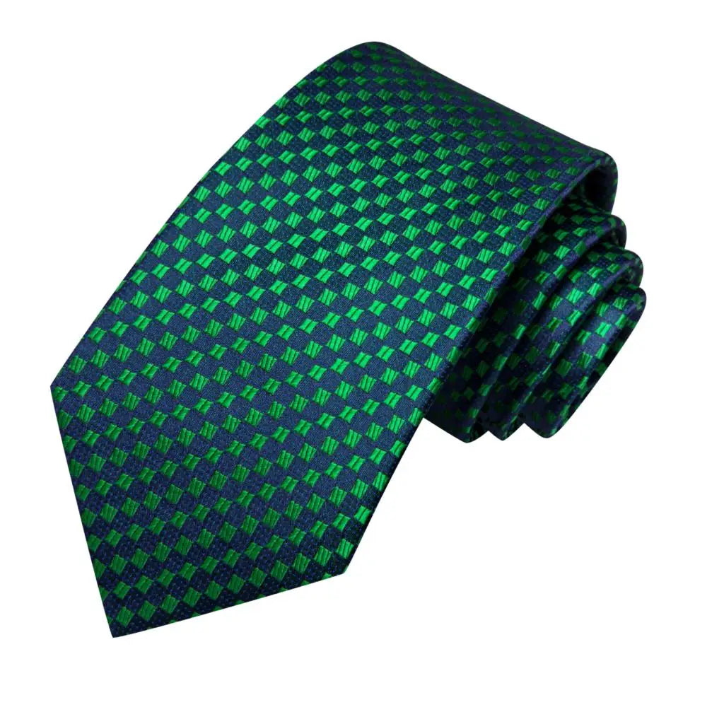 Dark Green Paisley Plaid Tie Men Groom Wedding Sage Mint Necktie Qme