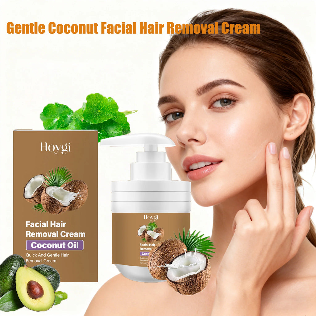 Coconut Facial Hair Removal Cream Painless No Irritation Reduce Redness Soothing Growth Inhibitor Smoothing Body Depilatory Crea Qme