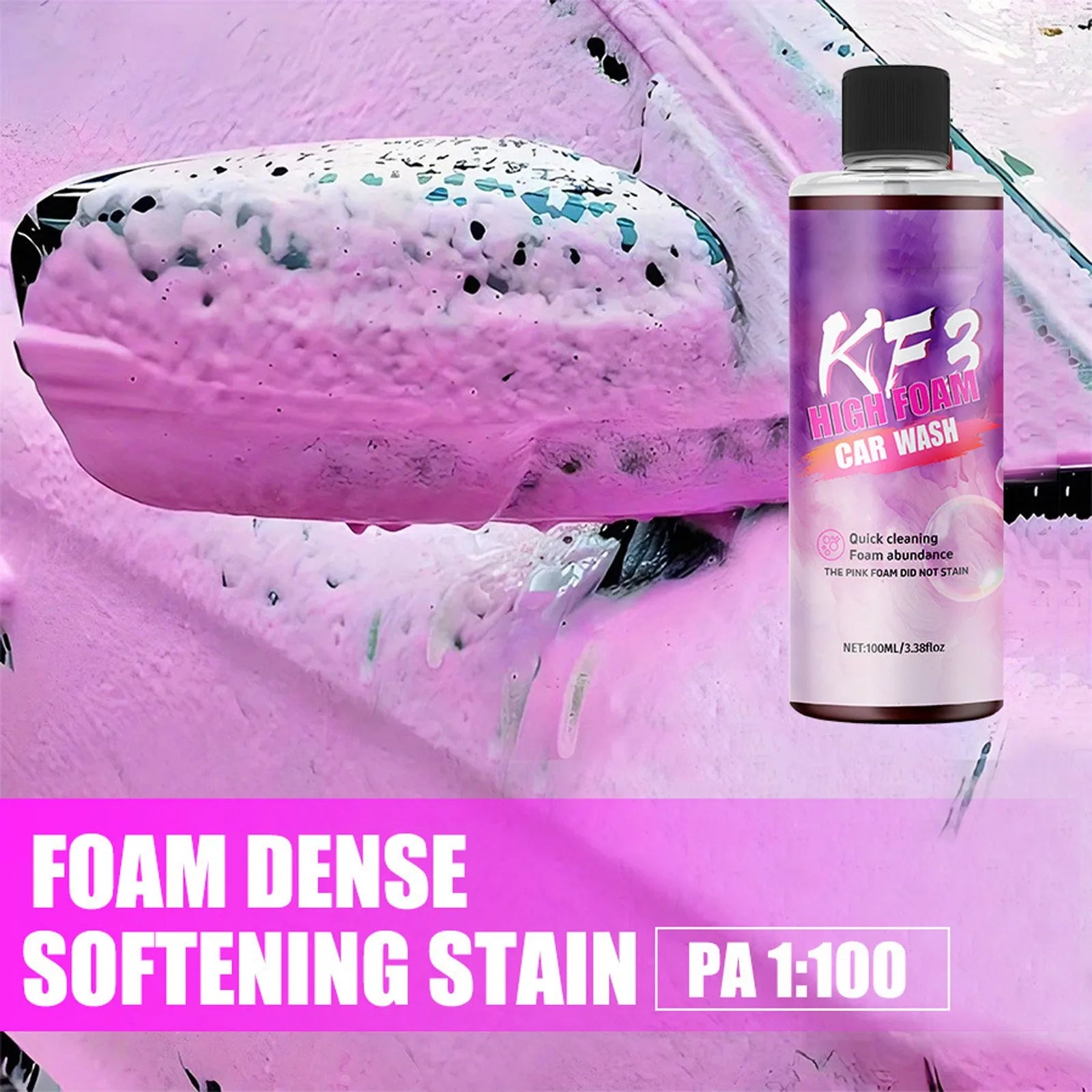 Bubble Wash Liquid Car Motorcycle Pre-wash Wash High Concentration High Foam Strong Decontamination Detergent Wash Soap 100ml Qme