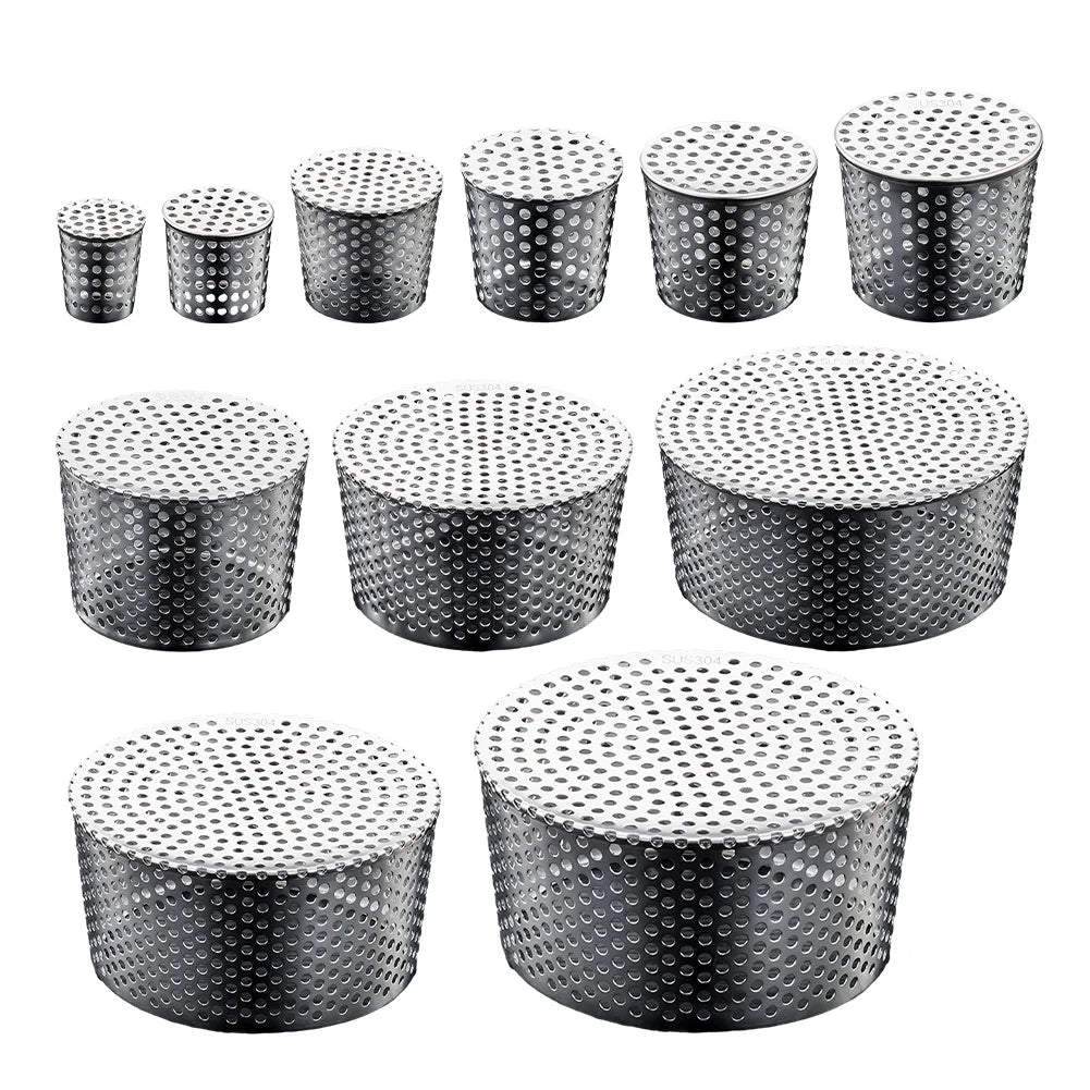 Balcony Drainage Roof Floor Drain Cover Rain Pipe Cap Stainless Steel Hair Waste Collector For Kitchen For Bathroom Qme