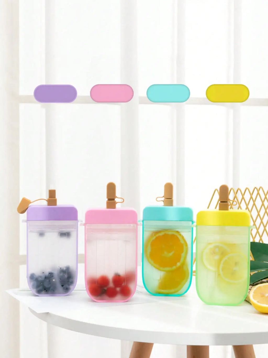 Fashion Creative Straw Plastic Water Cup Heat-resistant 3D Ice Cream Qme