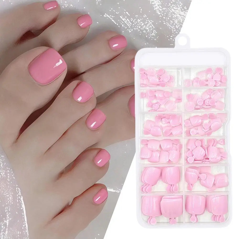 Solid Colored Toe Armor Toenails Feet Artificial Nails Nails Cover Toe Solid Fake False Color False Patch Toenails Full Nai M5T0 Qme